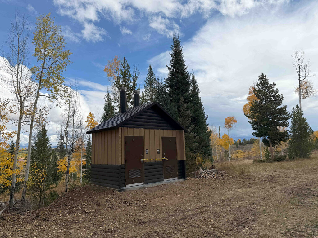 new vaulted toilets at the Biathlon range at SMR in Granby, CO